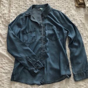 Light Blue Lyocell Chambray Button Down